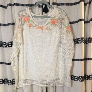 Layered Blouse with Floral Accents